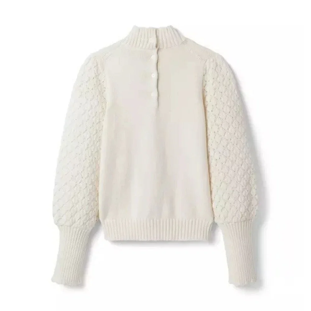 Janie & Jack Cream Cable‎ Knit Scalloped Collar Sweater Youth Size 18